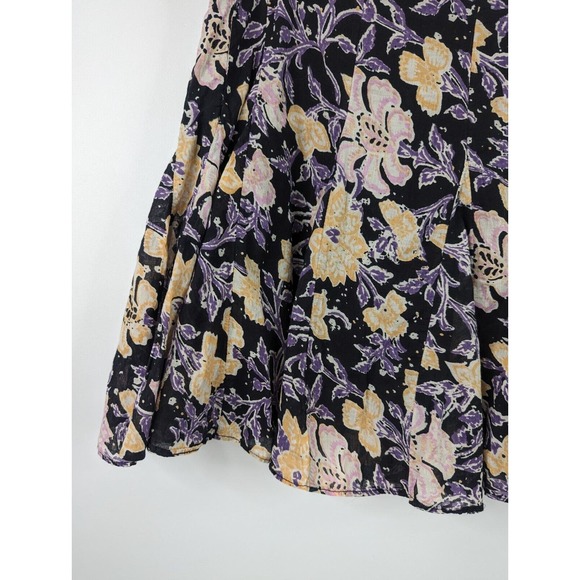 Free People Womens 8 End of the Island Godet Purple Floral High Waist Mini Skirt - Picture 7 of 12